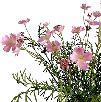 6pcs Artificial Silk Daisy Plastic Flower Bouquet Realistic DIY Greenery Shrubs Plants for Indoor Outdoor Home Decoration Table Centerpieces and Floral Arrangement (Pink)