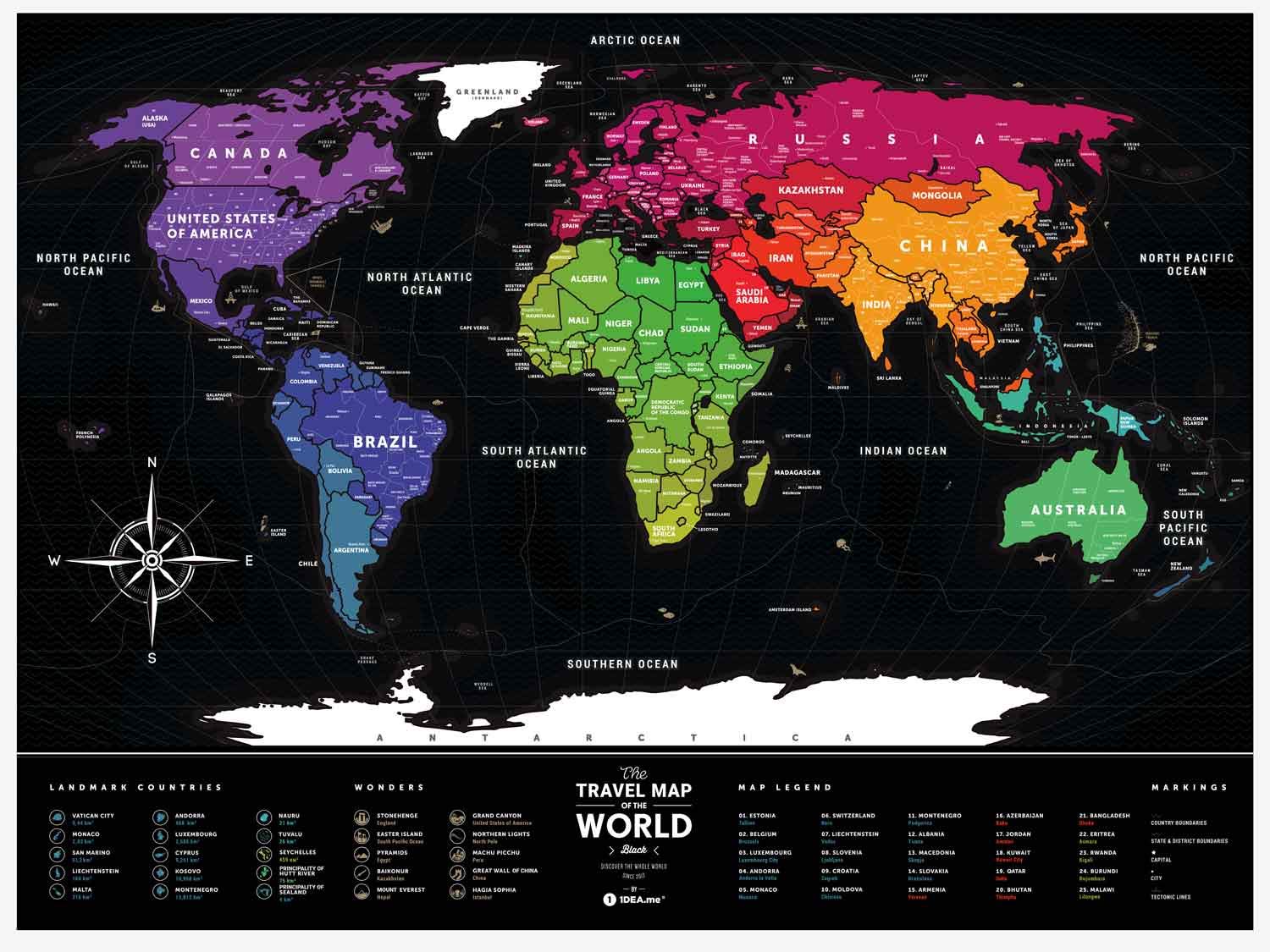 世界地図 The World English Edition 世界旅行が好きな方 Amazon.co.jp: Travel Map World (Black) トラベルマップ ワールド