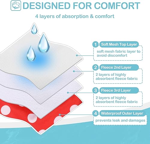 Miniatura 6 de Avont Paquete de 3 pañales lavables para perras (L18-24), pañales reutilizables para perras, pañales para el ciclo de calor, incontinencia, vestido