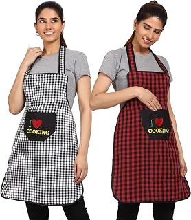 JMI Cotton Checkered Design Waterproof Apron with Multi...