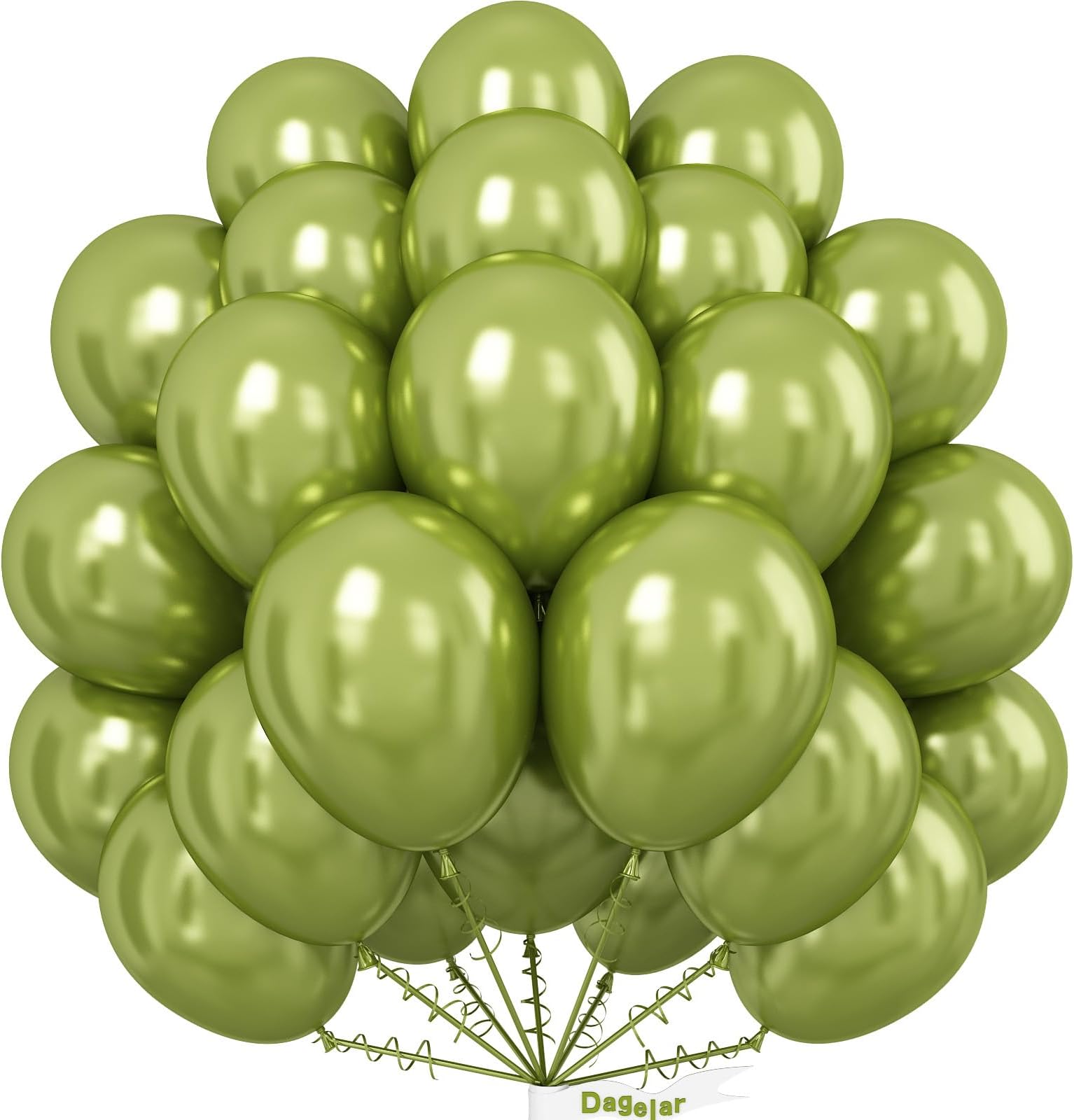 Metallic Light Green Balloons 50Pcs 10Inch Chrome Pastel Green Metallic Balloons Olive Green Party Balloons Lime Green Chrome Helium Balloon for Dinosaur Birthday Graduation Wedding Decor