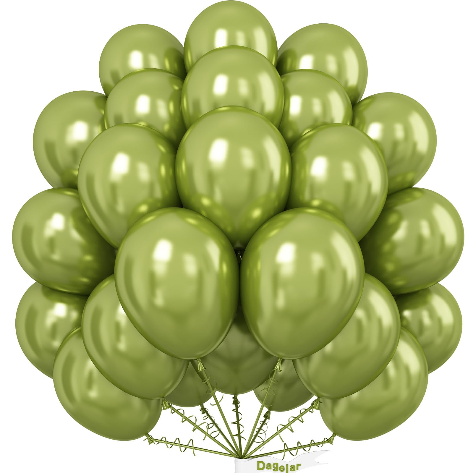 Metallic Light Green Balloons 50Pcs 10Inch Chrome Pastel Green Metallic Balloons Olive Green Party Balloons Lime Green Chrome Helium Balloon for Dinosaur Birthday Graduation Wedding Decor