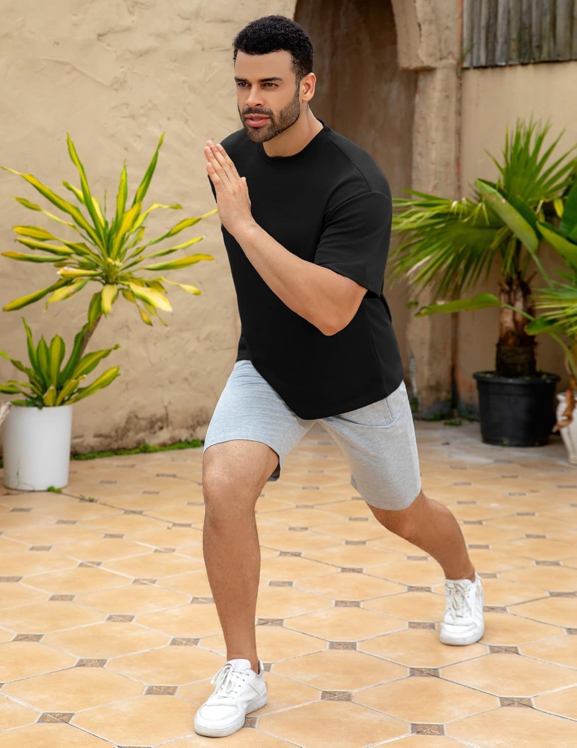 Mens Oversize Short Sleeve T-Shirts Loose Fit Solid Color Lightweight Tee Shirt Athletic Dry Fit Top - Image 6