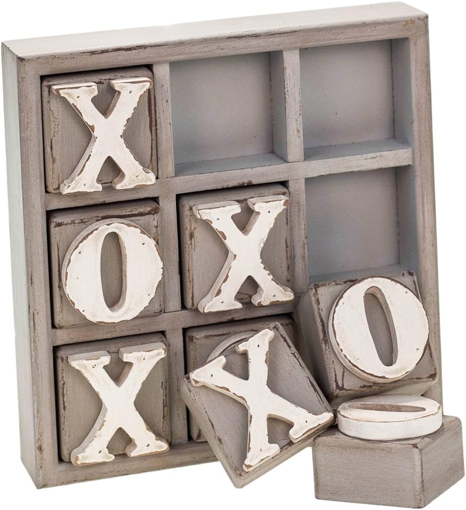 VIP Home Wood Block Tic Tac Toe