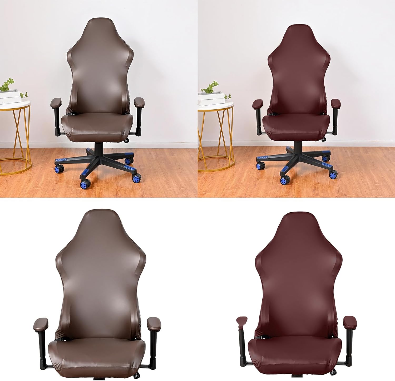 Stretchable Chair Slipcovers PU Gaming Chair Covers with Armrest Covers for Home and Stretchable Chai Slipcover