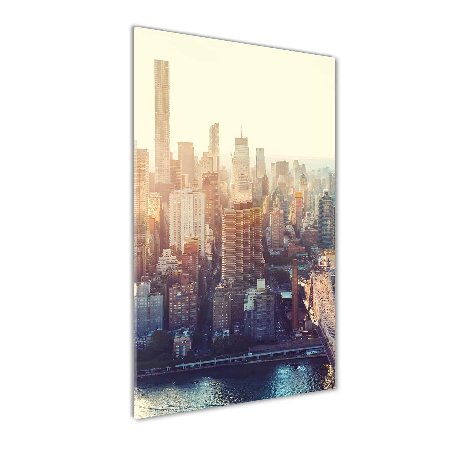 Image tableau photo décorative de New York vue d'oiseau 60x120 pour salon panoramique bleu