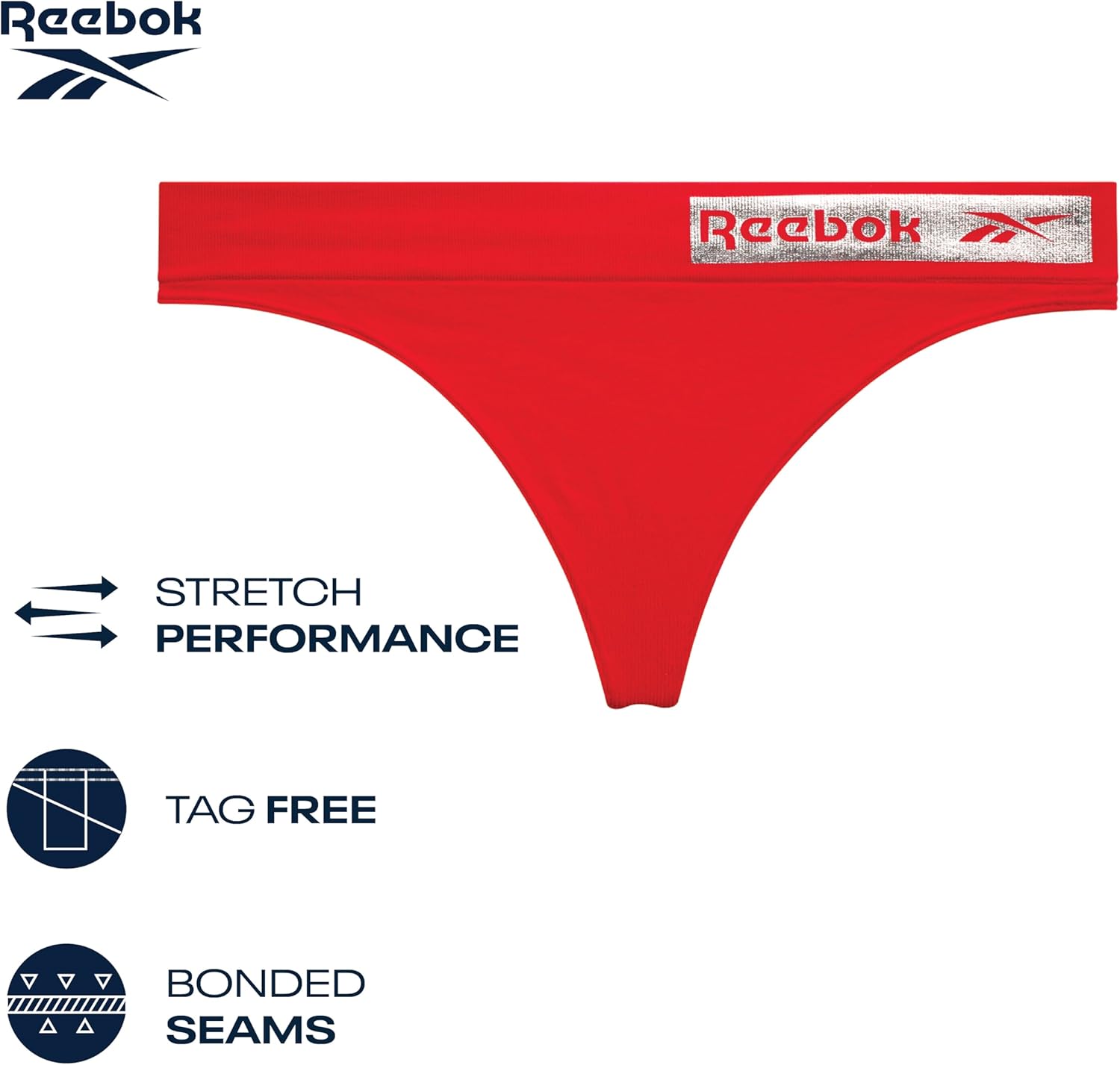 Reebok Womens Thongs - 4 Pack Performance Stretch G-String Thongs for Women - Breathable No Show Sexy Lingerie Underwear - Image 2