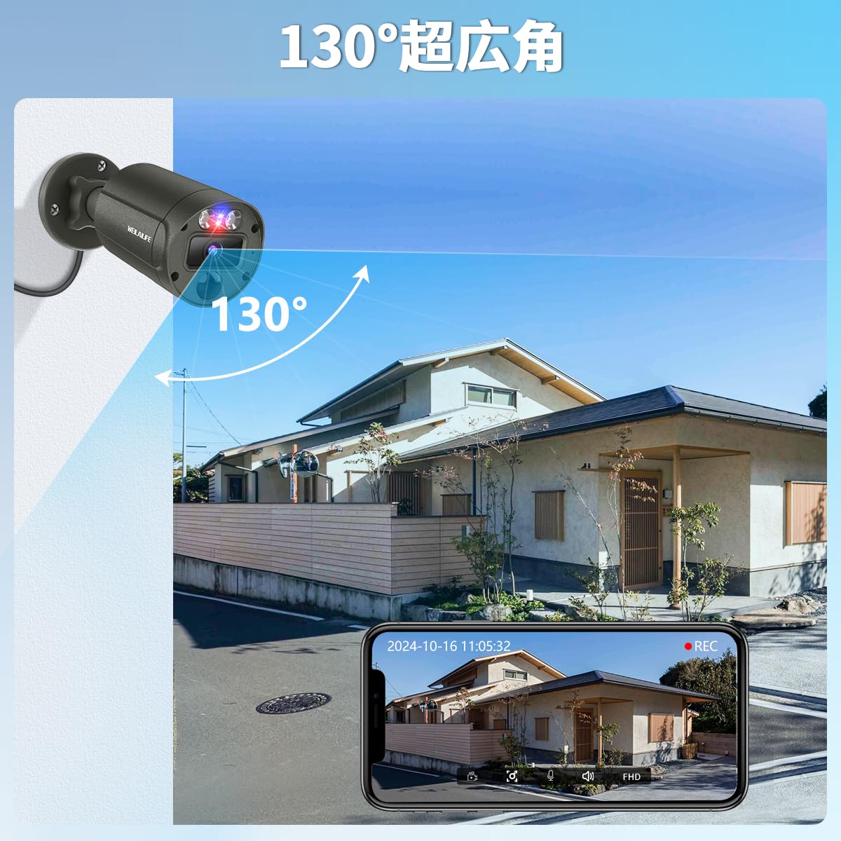 WEILAILIFE 防犯カメラセット 2台 Amazon.co.jp: 【800万画素・双方向通話・赤青ランプ警告】WEILAILIFE