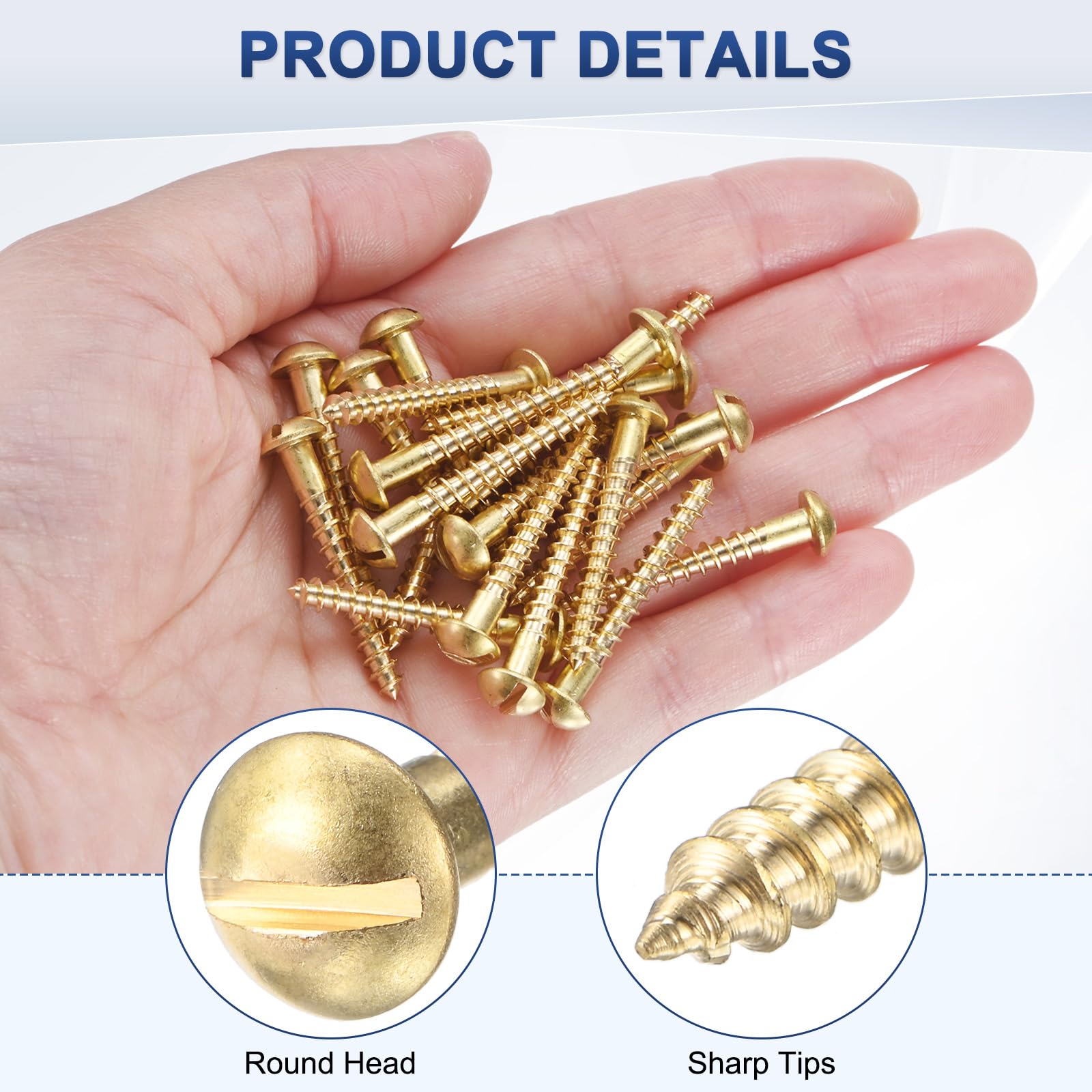M METERXITY 20-Pack Wood Screws - Image 2