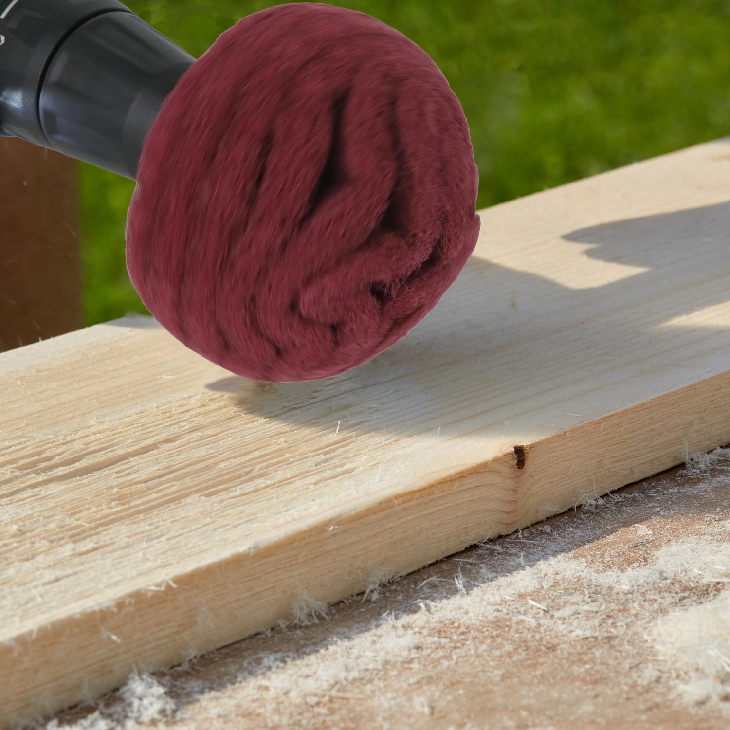 QWORK® 7 Pièces Tête de Polissage pour Perceuse, Grain 240, Poignée 1/4'', pour Polir le Métal et le Bois