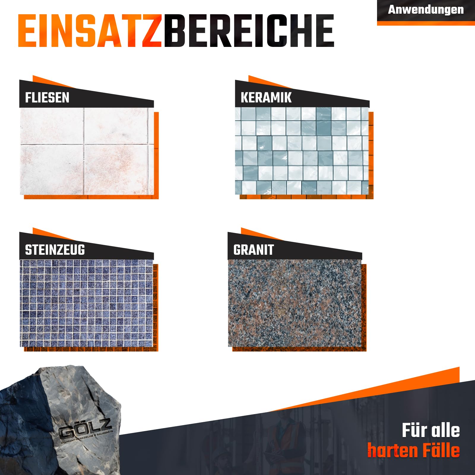 GÖLZ Diamant Trennscheibe SLF10 Ø200 x 25,4 mm, Diamantscheibe für Fliesen, Keramik, Steinzeug, dünnen Granit & Marmor, Premium Qualität Made in Germany