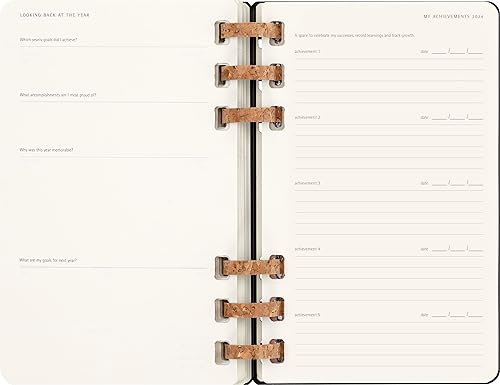 Miniatura 12 de Moleskine Agenda con espiral 2024, 12M, grande, negra, tapa dura (5 x 8.25)