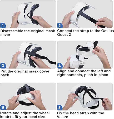 Vista 6 de Correa para la cabeza Halo para Oculus Quest 2 - Accesorios de repuesto SUPERUS para Oculus Quest 2 Elite para mayor apoyo y comodidad en realidad