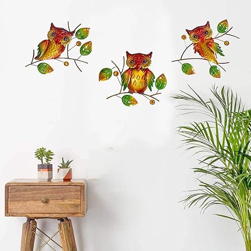 Miniatura 9 de JFRISING Decoración de pared de búho de metal, decoración de pared para colgar en interiores y exteriores, para el hogar, jardín, dormitorio, sala