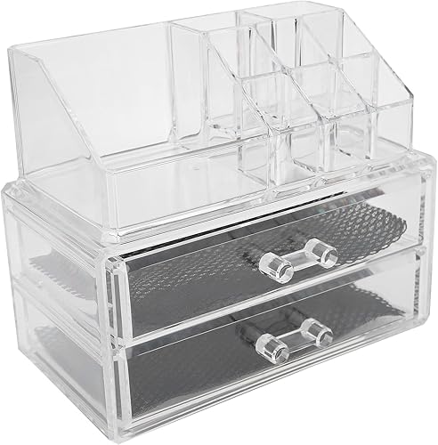 Miniatura 5 de Makeup Storage Box Organizer Transparent Two Tier Cosmetic Jewelry Lipstick Display Holder Durable PS Material Beauty Tool Organizer For Makeup