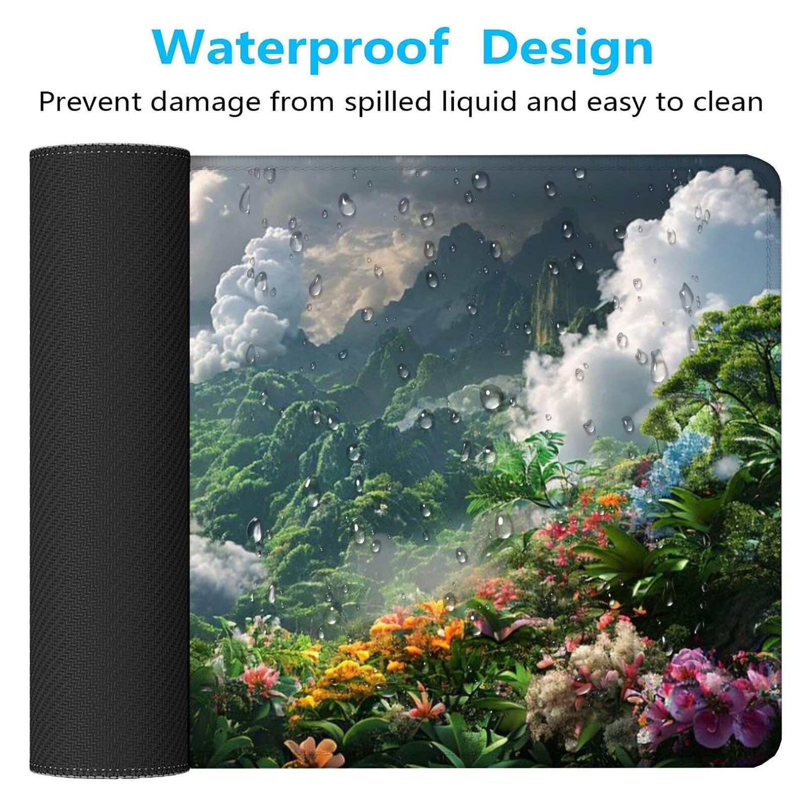 Podkładka pod mysz Baiyun Gaming Podkładka pod mysz XXL 1200 x 600 x 3 mm Akcesoria na biurko, antypoślizgowa podkładka pod mysz z kwiatem Mata na biurko dla dzieci, do klawiatury PC J835