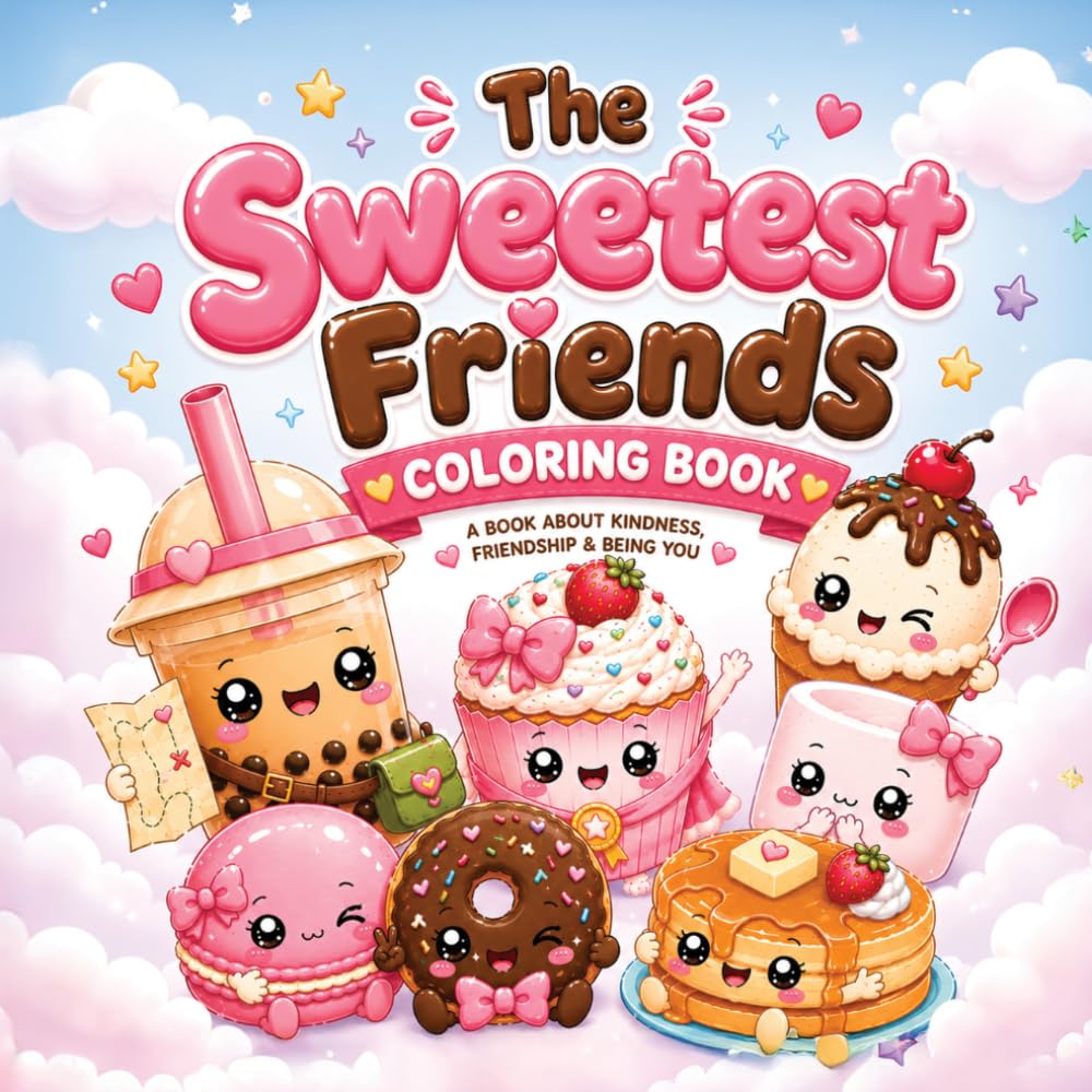 Cozy Sweets Coloring Book: Cute Kawaii Dessert Characters for Relaxation, Stress Relief & Creative Fun for Adults and Teens