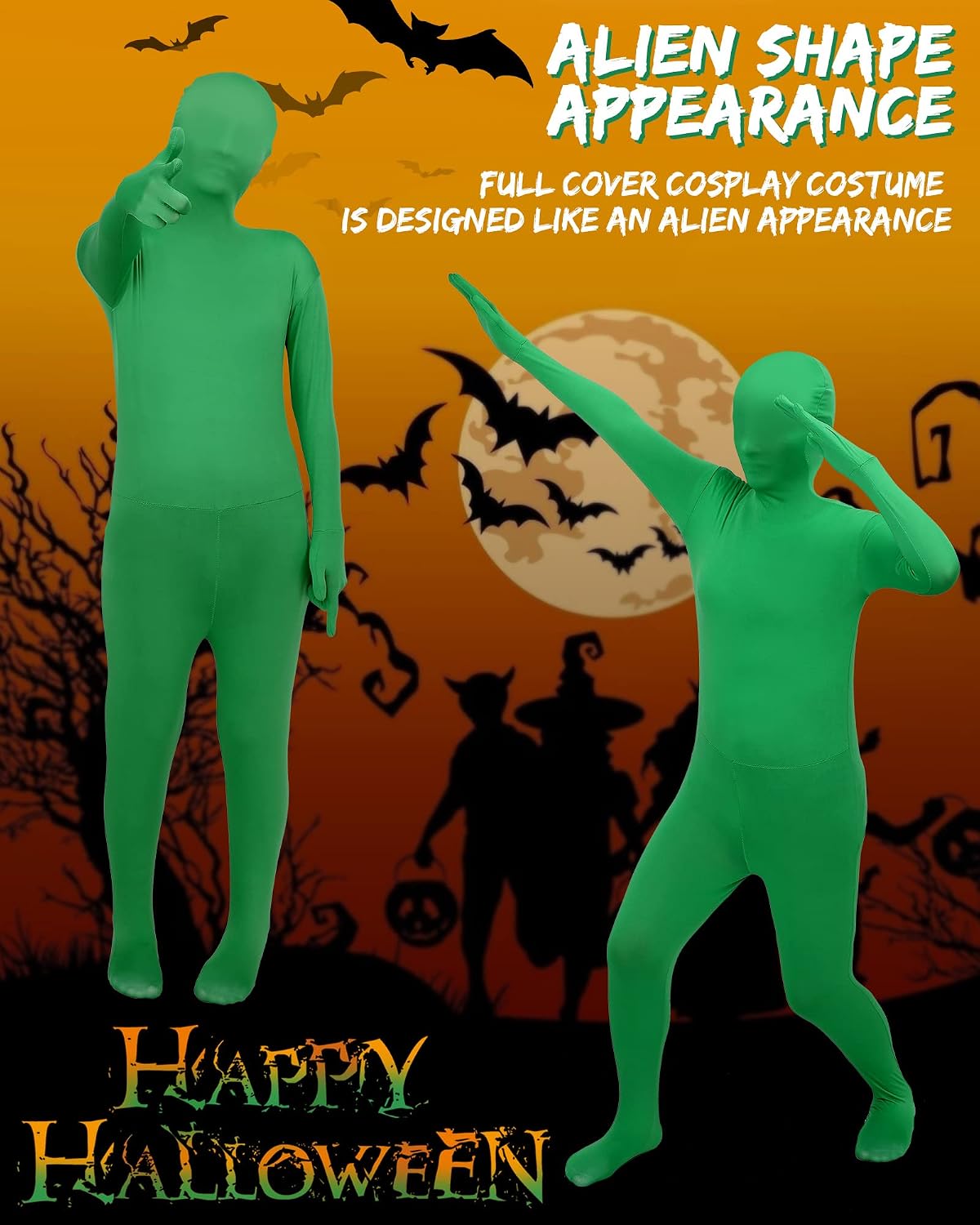 Eurzom Full Kids Bodysuit Unisex Halloween Costume Invisible Spandex Unitard Skin Zentai for Boys Girls Halloween Cosplay