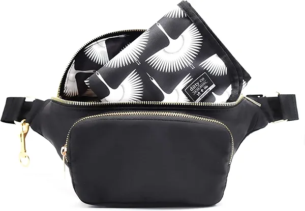Ditty Co. - Lanikai -Small Diaper Bag - Fanny Pack - Portable Changing Pad - Crossbody Bags For Women - Baby Wipe Holder - Baby Travel Essentials (True Black)