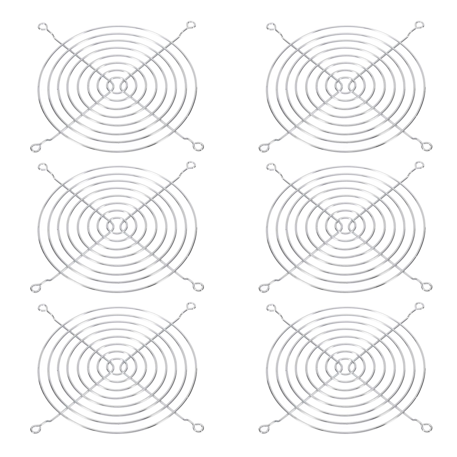 PATIKIL 140mm Fan Finger Grill, 6 Pack Metal Grill Protector Guard Fan Protective Cover for 140mm Exhaust Fans Equipment Computer DIY