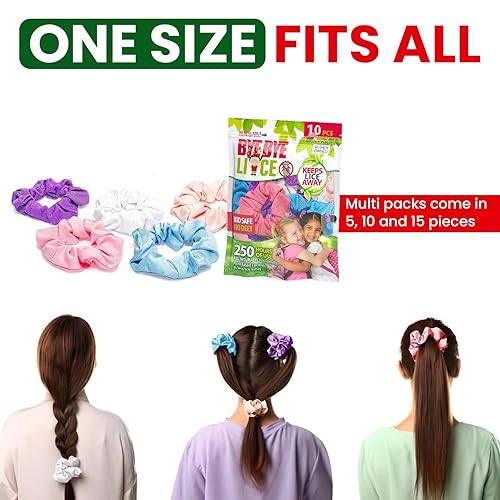 Miniatura 3 de Coleteros para el cabello para piojos, paquete de 10 unidades para adultos y niños, unisex, verde lima, azul polvo, blanco, rosa, morado