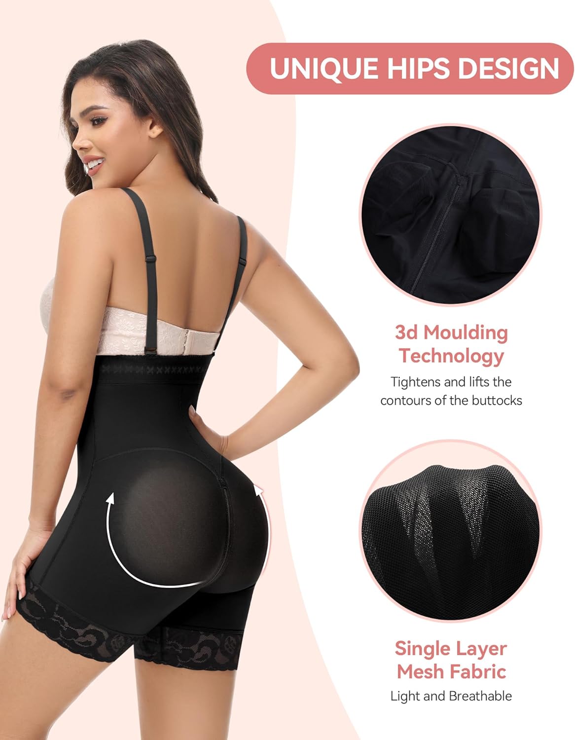 SHAPSHE Fajas Colombianas Moldeadoras Post Surgery Stage 2 Compression Garment Butt Lifting Full Body Shaper with Zipper - Image 4