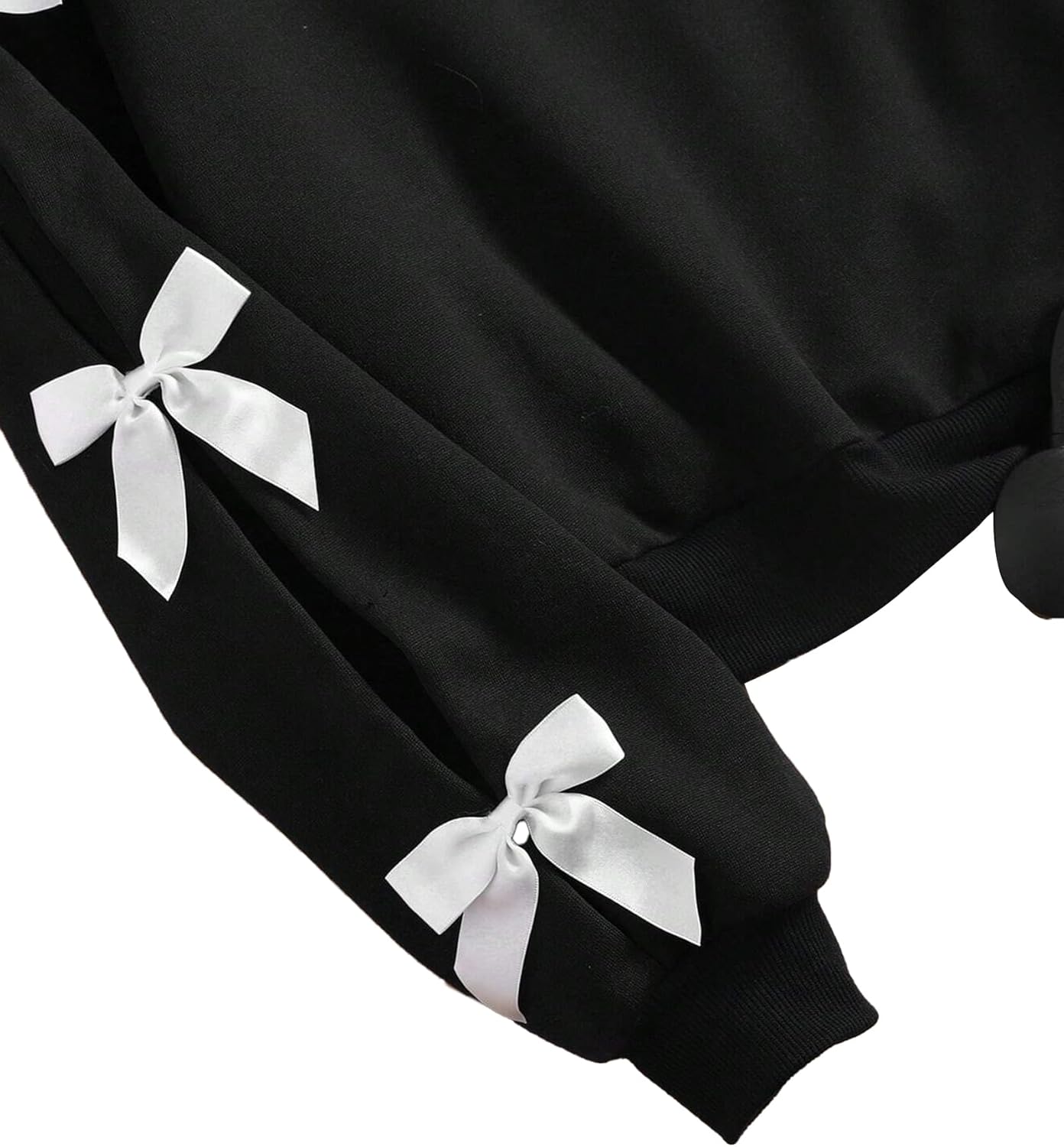 Girls Sweatshirt Cute Bow Tie Long Sleeve Crewneck Pullover Top Casual Fall Winter - Image 3