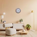 Kiera Grace Wall Clock, 16 Inch, Odessa Brushed Grey Classic Wall Clocks Battery Operated, Vintage Retro Silent Non Ticking Home Decor for Living Room, Kitchen, Bathroom