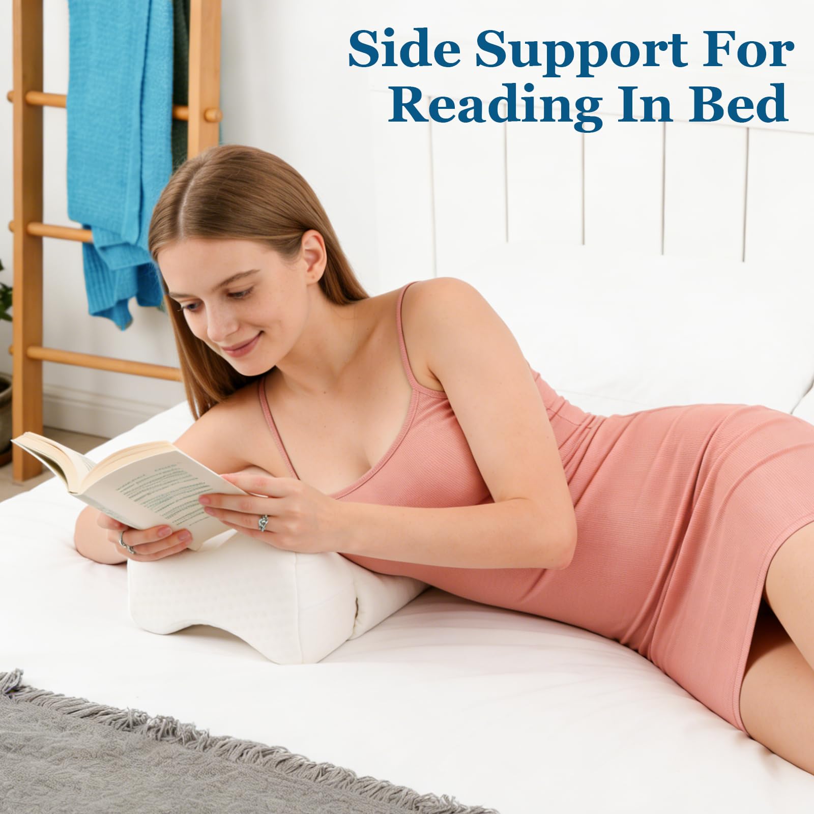 Almohada para Dormir de Lado, Almohada ortopédica para Rodilla, cojín ergonómico para Caderas, Espalda, piernas, Rodillas, Ayuda para el Dolor de ciática y el Embarazo, Blanco