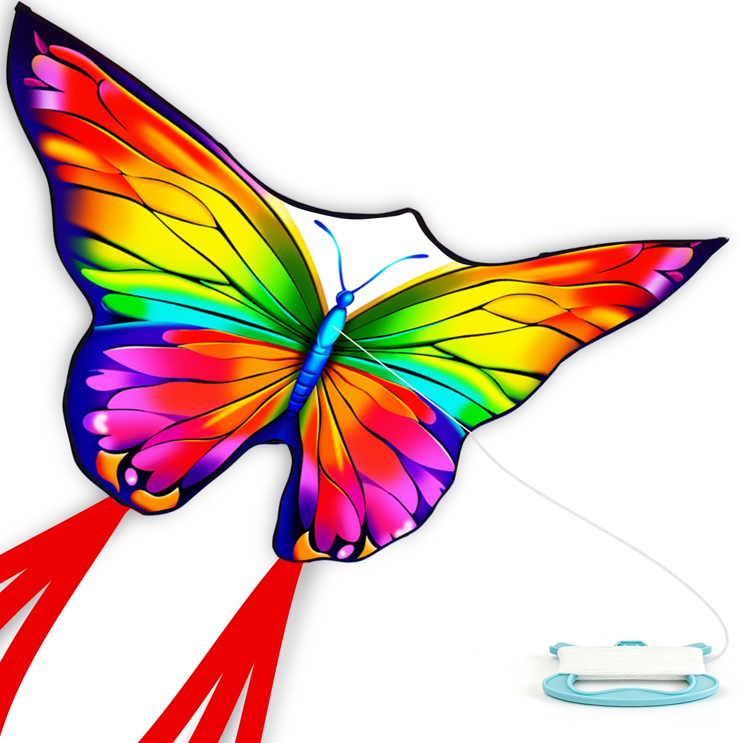 Butterfly Kites for Kids & Adults, Easy to Fly Design with Long Tail for Stability, for Kids Ages 4-8 & Beginners, Beach & Park Use | Family Outdoor