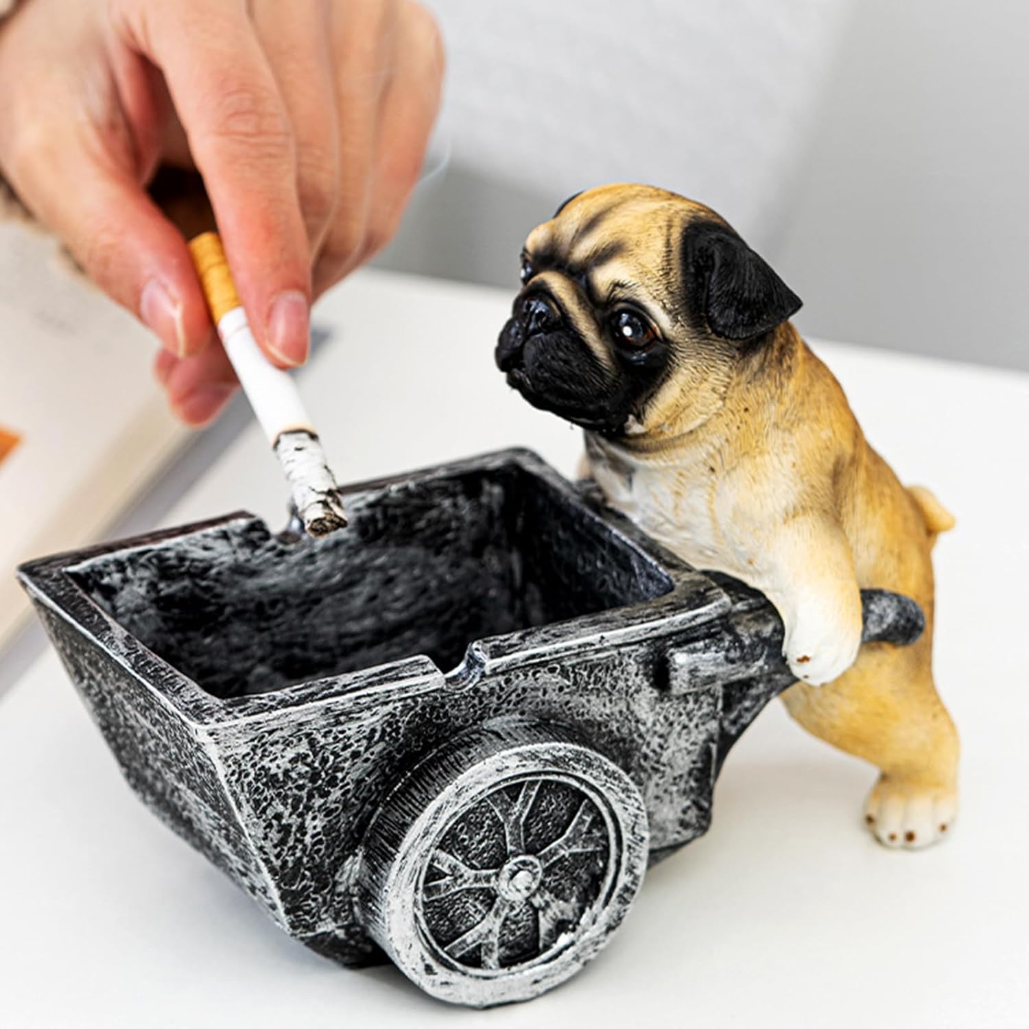 Modern Resin Ashtray For Home Office Stylish Design Prevents Ashes Scattering Decorative Holder