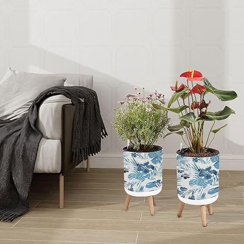 Miniatura 3 de Maceta con soporte de camuflaje de verano, plantas tropicales hawaianas, maceta de hibisco con patas de pie, macetas de 8.7 pulgadas, macetas de