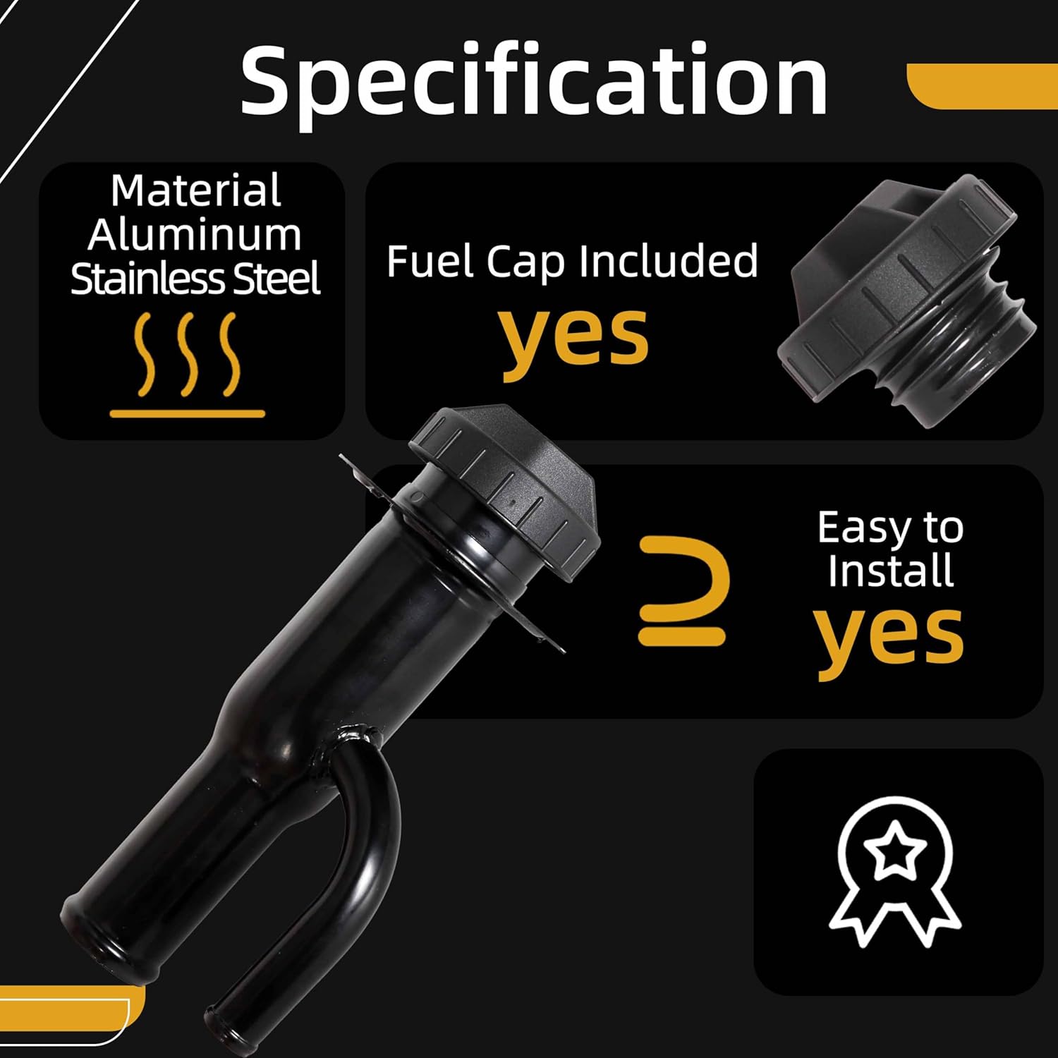 FN782 Fuel Filler Neck Hose with Fuel Cap Fit For Ford F350/F450/F550 Super Duty 6.0L 363Cu. In. V8 2005-2007 Diesel Fuel Tank Pipe Tube 577-306