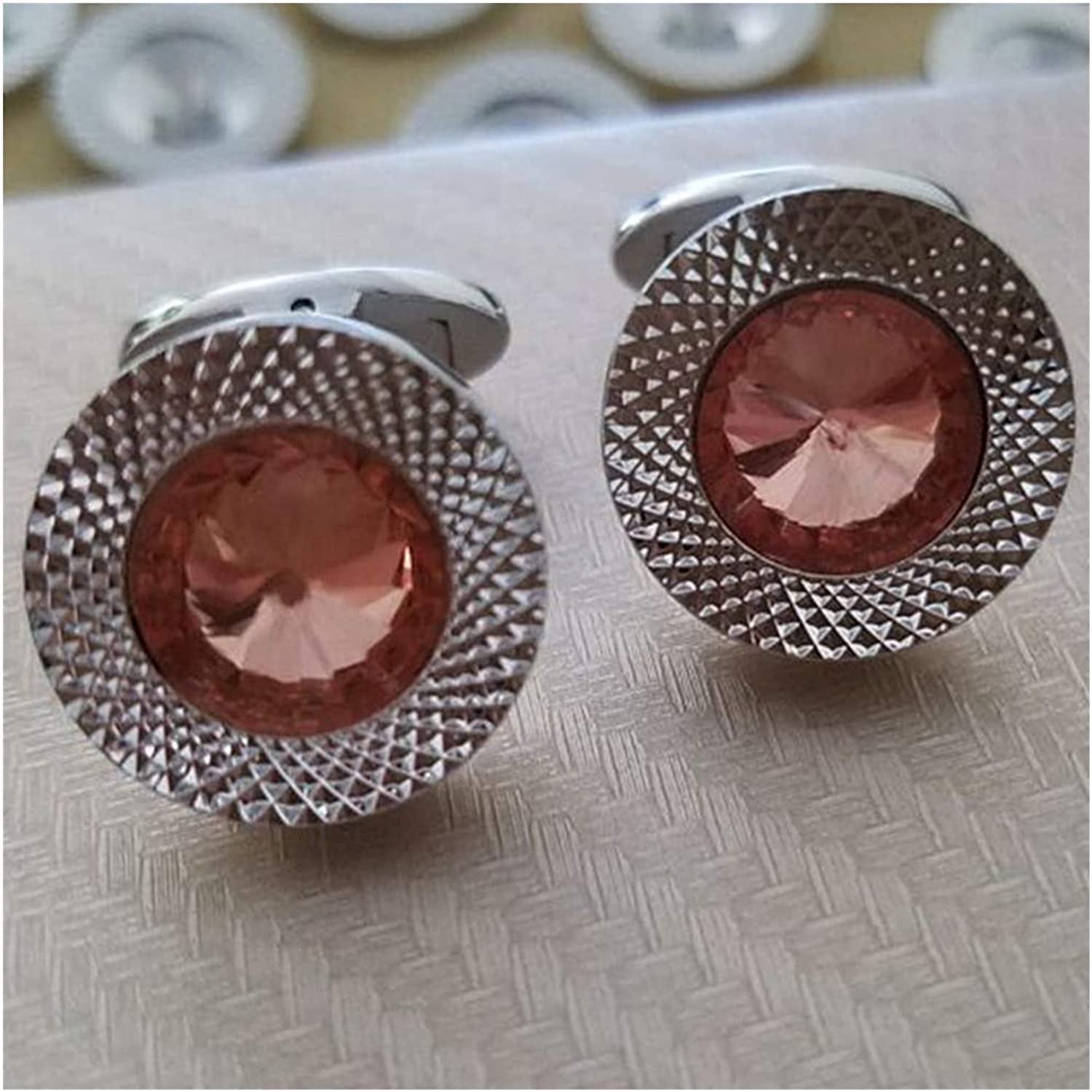 CCBUY Gemelli da Uomo Stile Elegante Polsino da Uomo Gioielli Caflink Slug Jerry Regalo Festa Abito da Sposa Bottone Rosa Cristal Gemelli Abbigliamento Accessori Moda