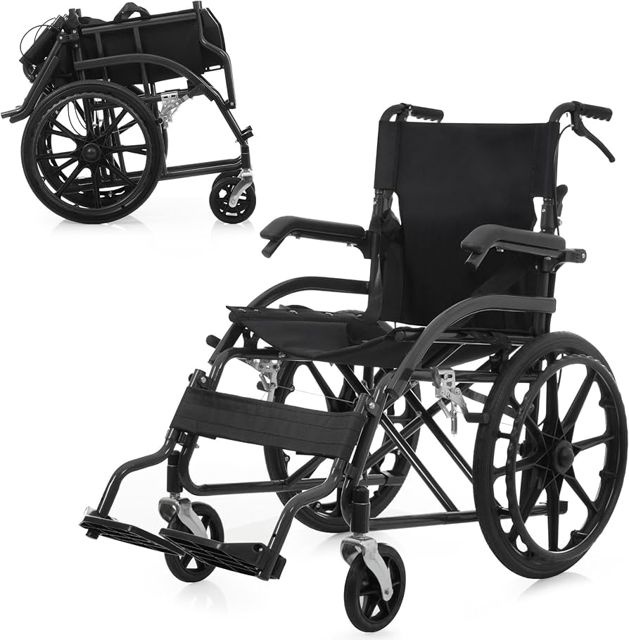 Amazon | 【ブラック】OSJ 車椅子 折畳み 自走式 自立できる