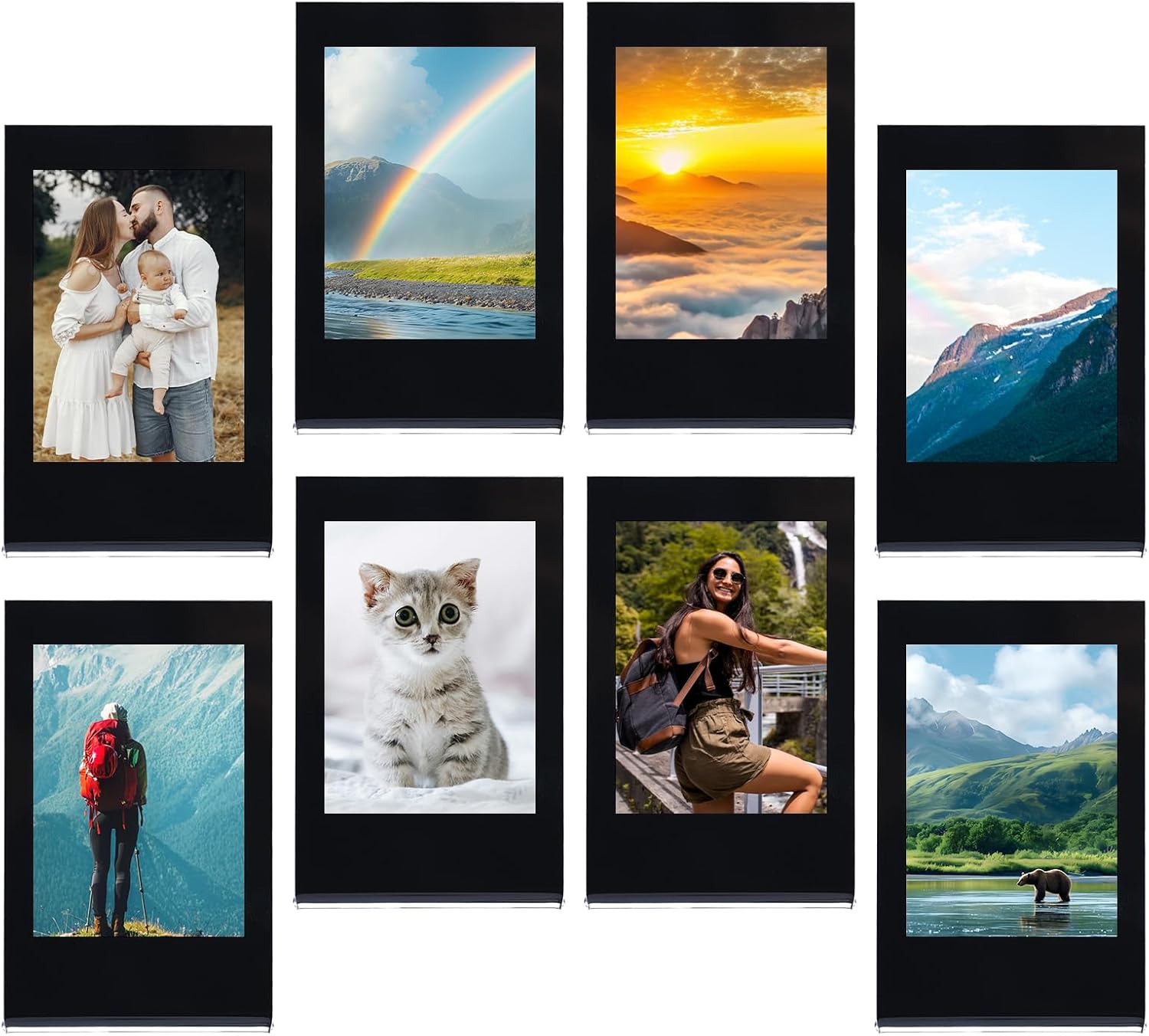 UNIQOOO 8Pack Polaroid Fijifilm Mini Printed Black