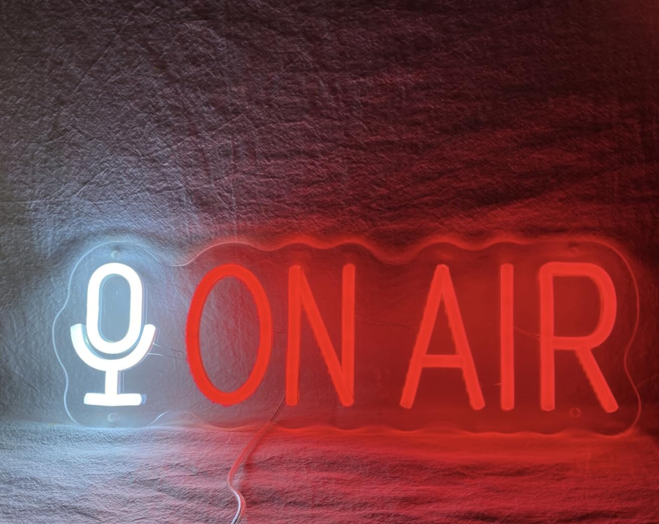 THE PARTY PLANET On Air Microphone Neon Sign Recording Studio LED Neon Light Live Music Studio Game Room Home Wall Decor Bar Party Decoration Gift (6 X 20 inches)