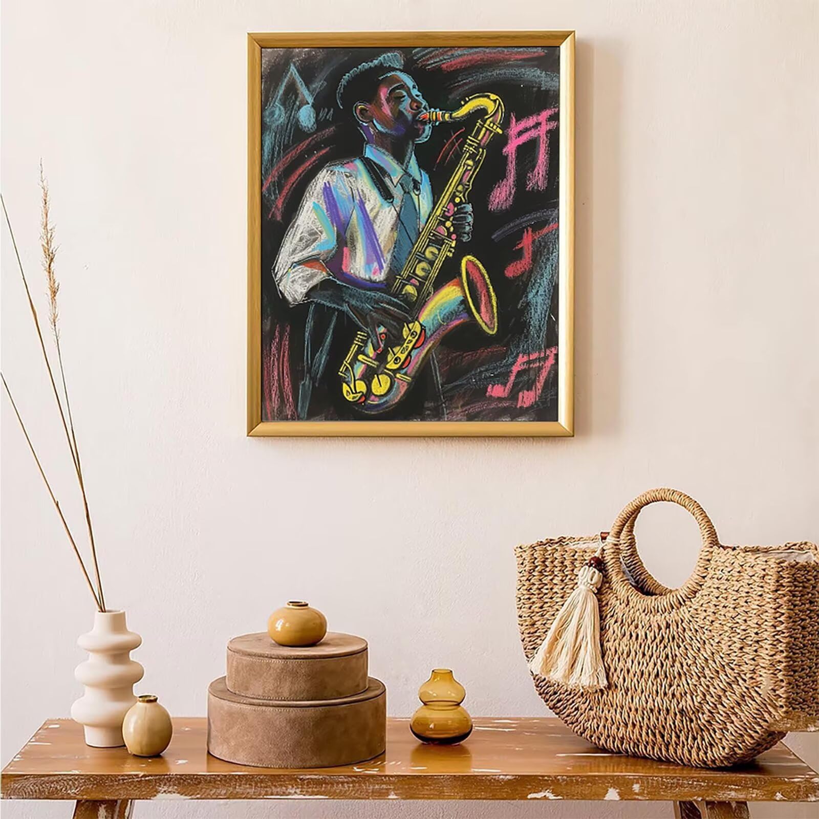 Diamond Painting Arte, Diamond Painting Erwachsene Musica Bastelset, DIY Diamant Malerei Runder Vollbohrer Diamanten Kinder Malerei Stickerei Kreuzstich Dekoration, Geschenk 90x120 cm PJY9 1-D