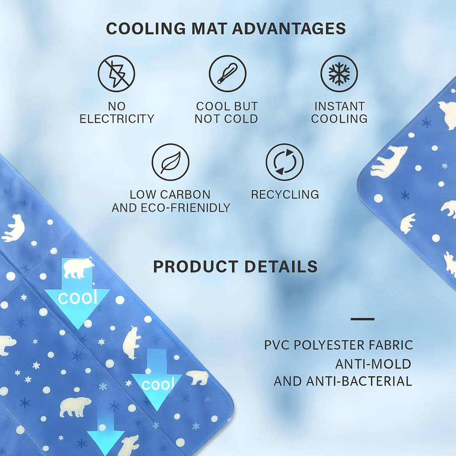Sedol Tappetino auto-rinfrescante per animali domestici, cuscinetto in gel atossico con resistente rivestimento in PVC Oxford 300D, lettino refrigerante portatile per cani e gatti, per sollievo dal