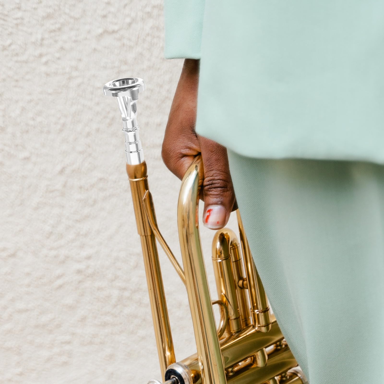 Allenatore Bocchino Tromba Piccolo Argento, Dispositivo Vibrazione Labbra Tromba per Studenti e Musicisti, Accessorio Professionale per Esercizi di Strumenti a Fiato