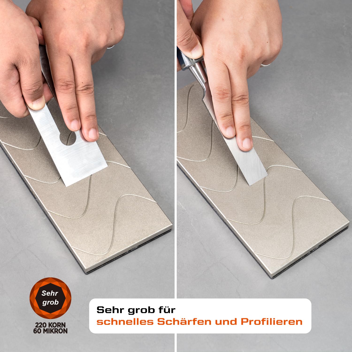 SHARPAL 145H 10 Inch Diamant-Läppplatte, Schleifsteine Abflacher, extra grobe Körnung 220 für grobes Schärfen und Abflachen von Steinen, zum Fixieren und Nacheivellieren von Schleifsteinen
