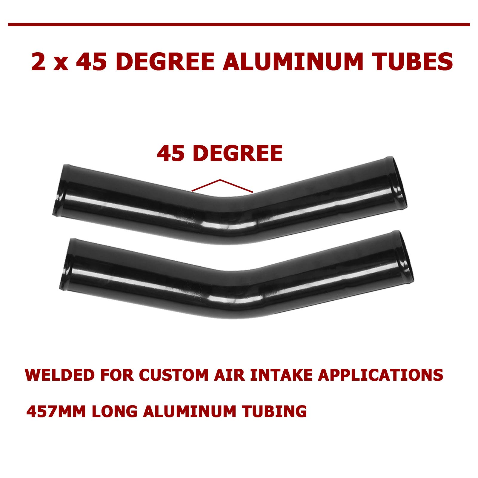 Kit di tubi intercooler universale da 2 pollici in alluminio lucido con tubi in silicone e morsetti a T in acciaio inox, kit fai da te
