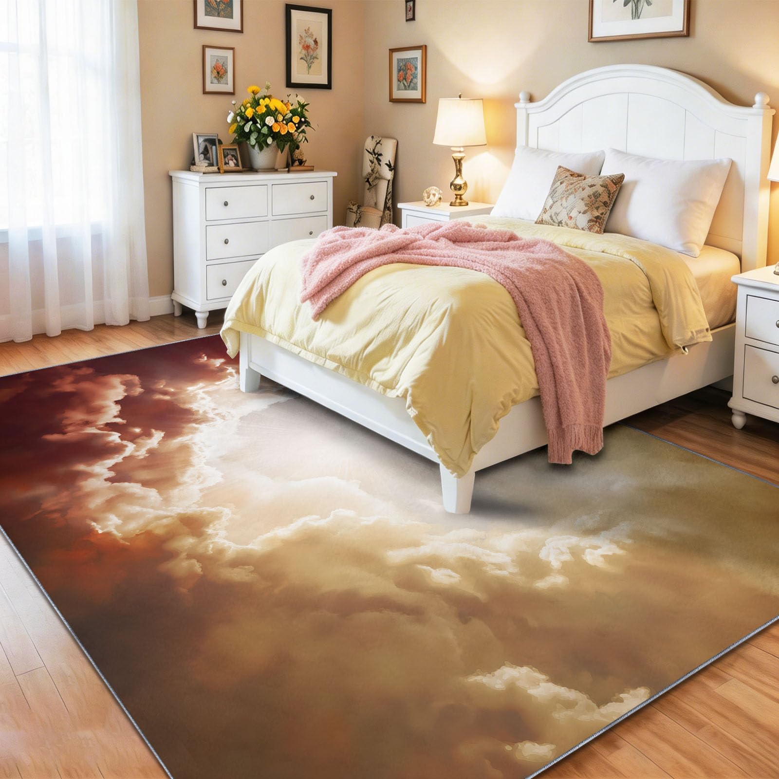 Abstrakter Luxus Polyester Wohnzimmer Teppich 120 x 180 cm