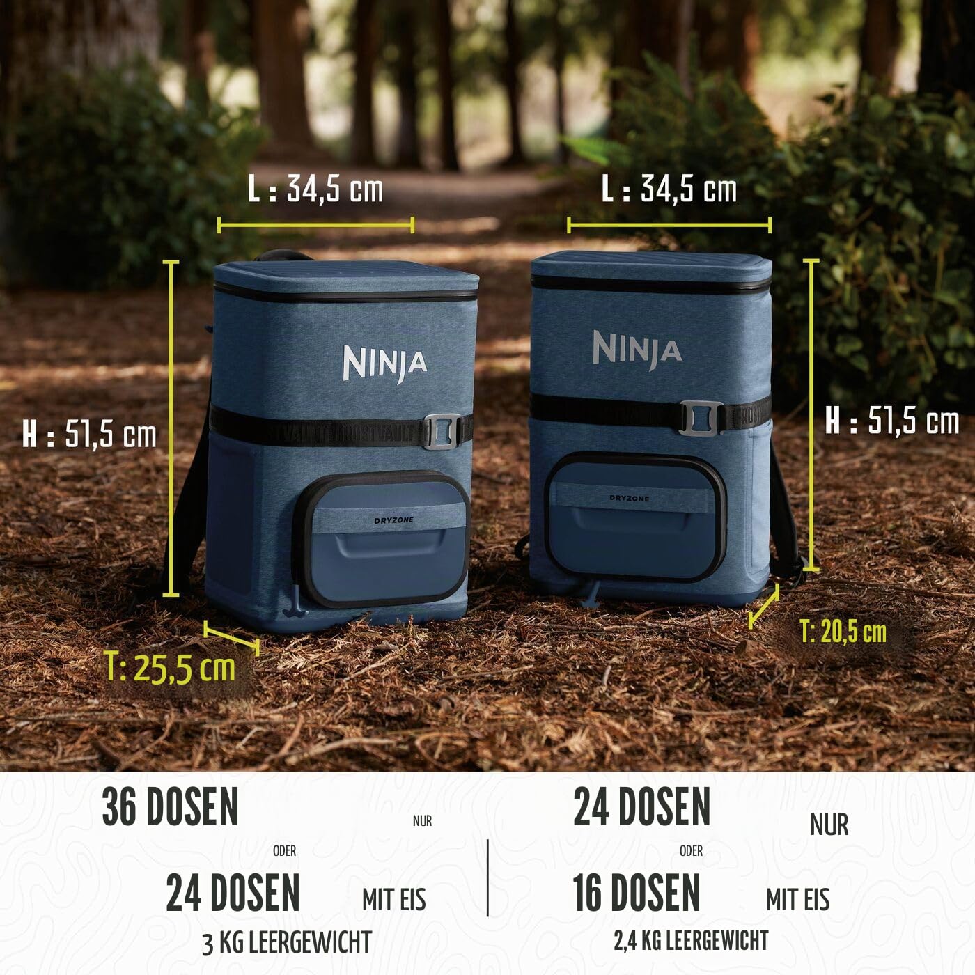 Ninja FrostVault Go Outdoor flexibler Kühlrucksack mit kalter Trockenzone