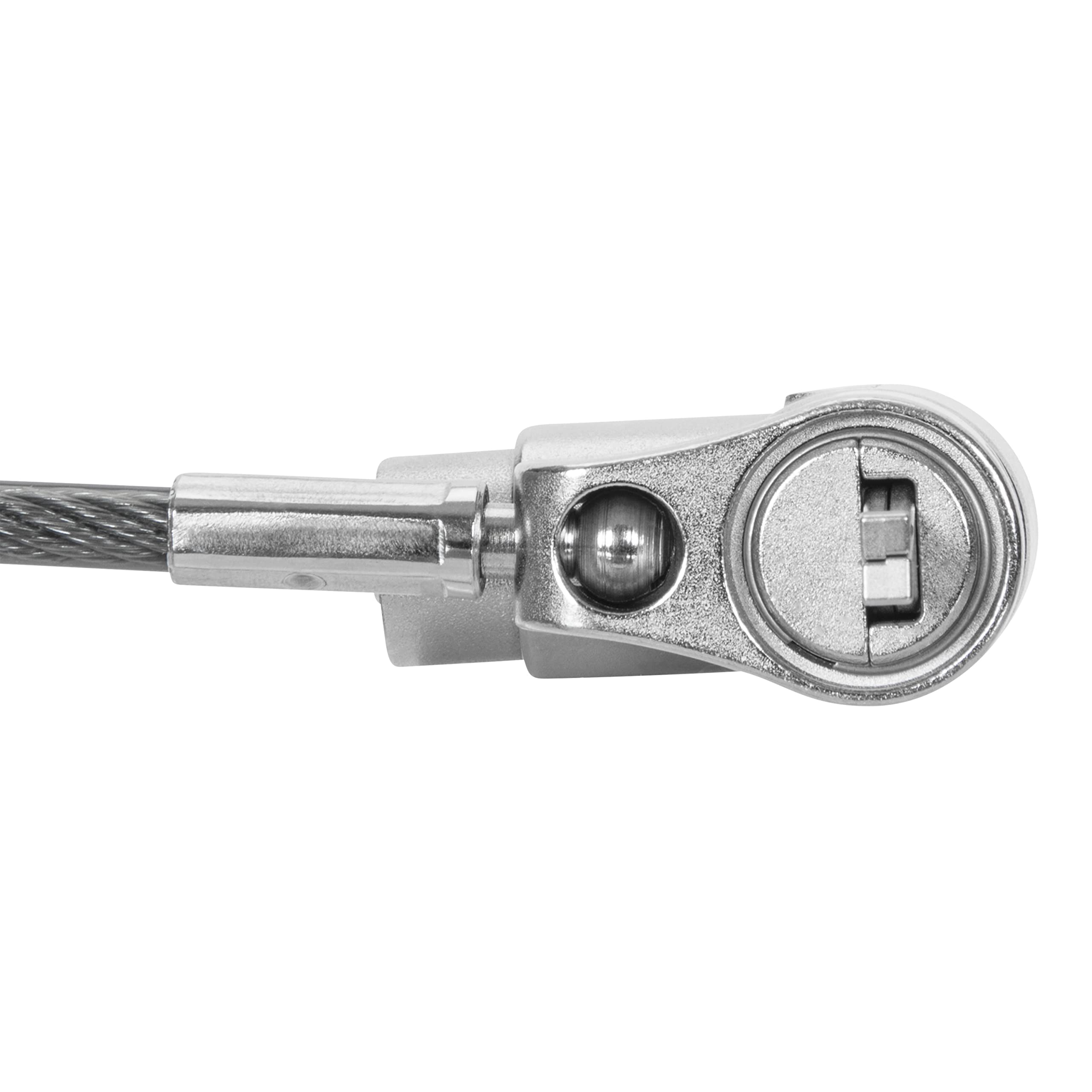 Targus DEFCON Universal-Kabelschloss mit Schlüssel, verstellbarer Schlosskopf, kompatibel mit Kensington T-Lock, Nano & Noble Wedge, Notebook-Sicherheit