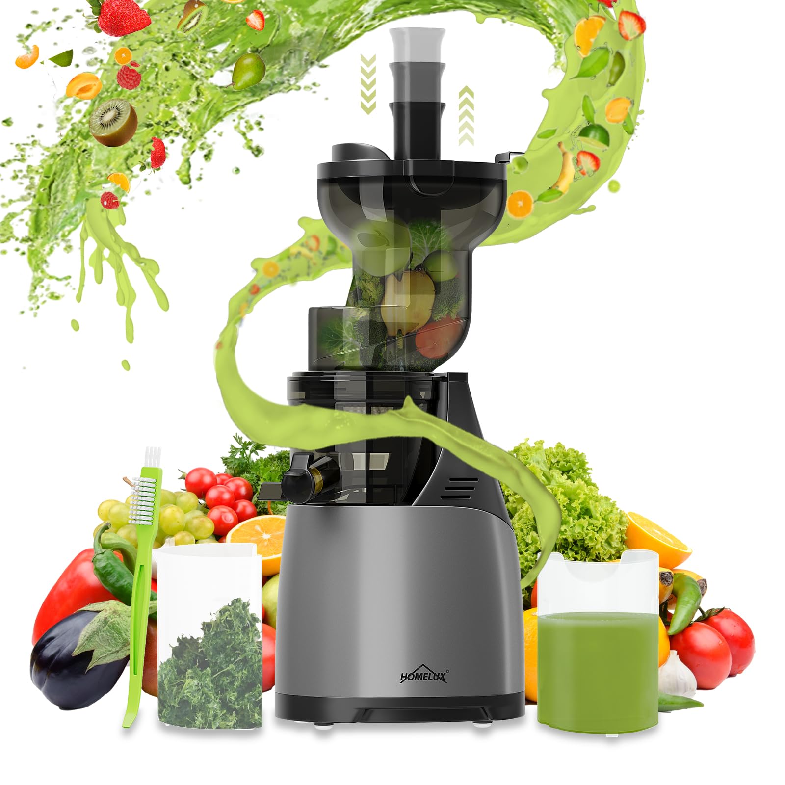 HOMELUX Extracteur de Jus 150 W, Rendement de jus élevé - Sans BPA