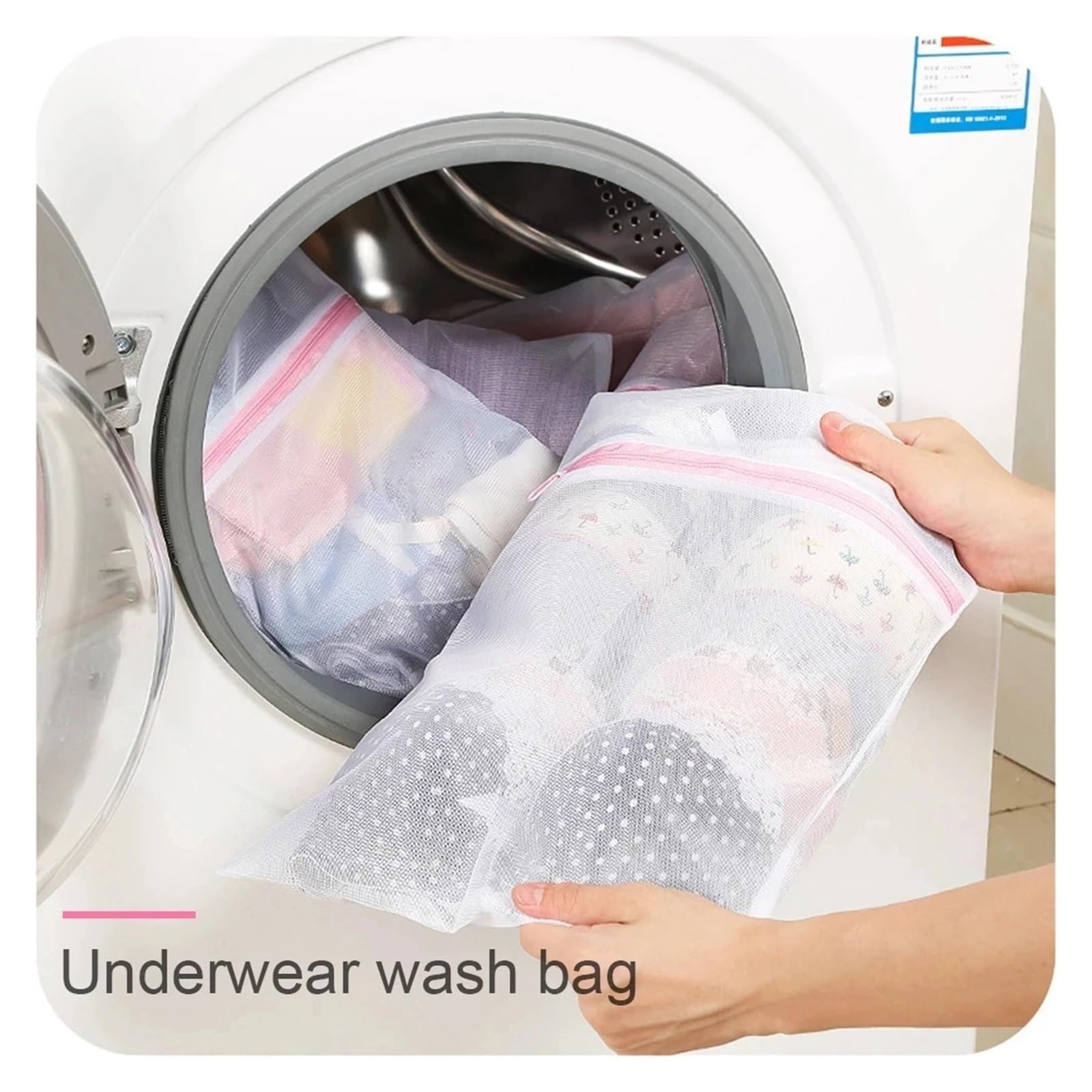 10pcs Fine Mesh Laundry Bags Pink Zipper Large Capacity Delicate Lingerie Washing Bag Anti-deformation Clothes Storage Pouch Für Kleidung