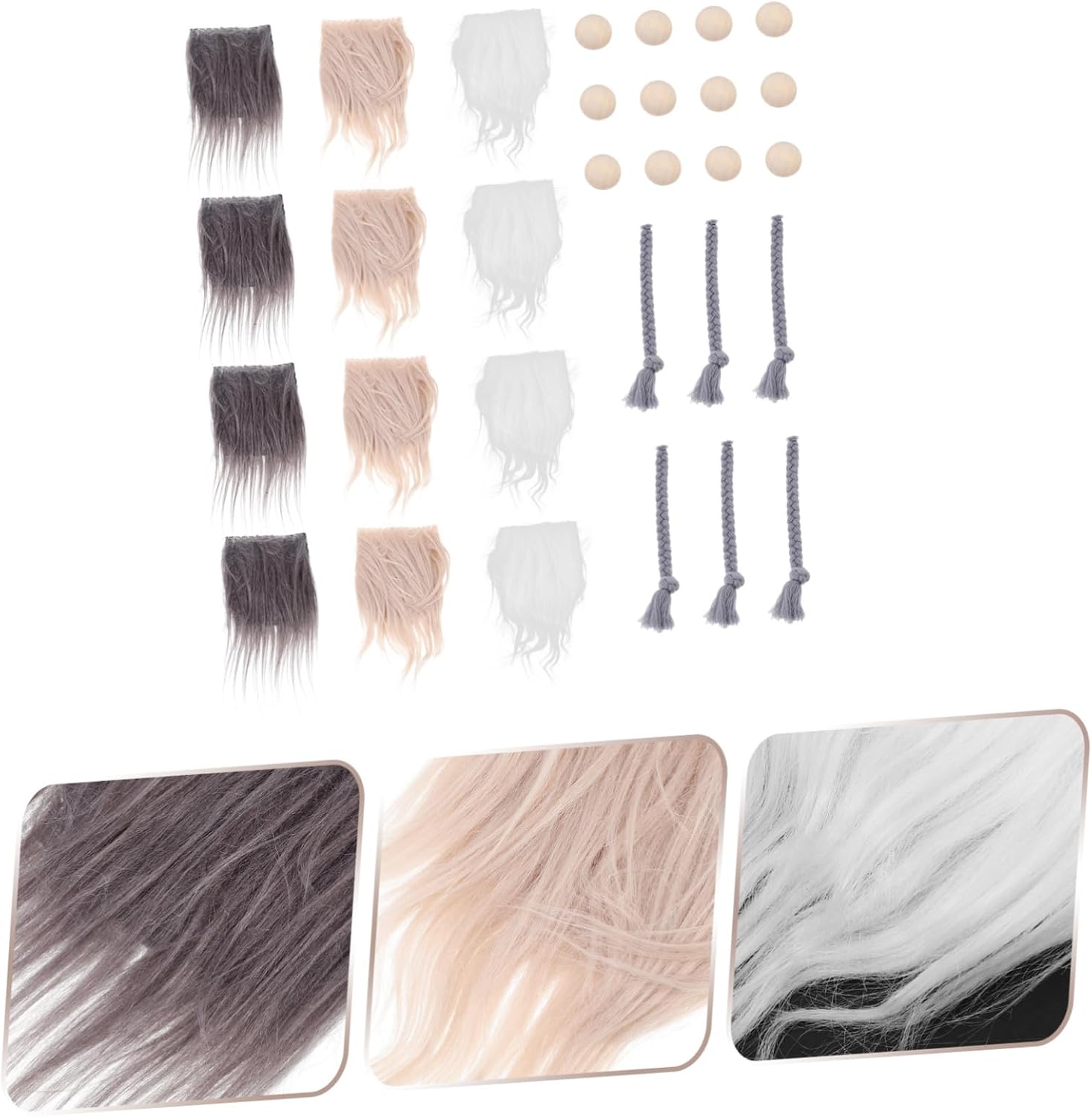UPKOCH 4sets Realistic Dwarf Beard Shaper Handmade Gnome Beards Kit Craft for DIY Gnome Making