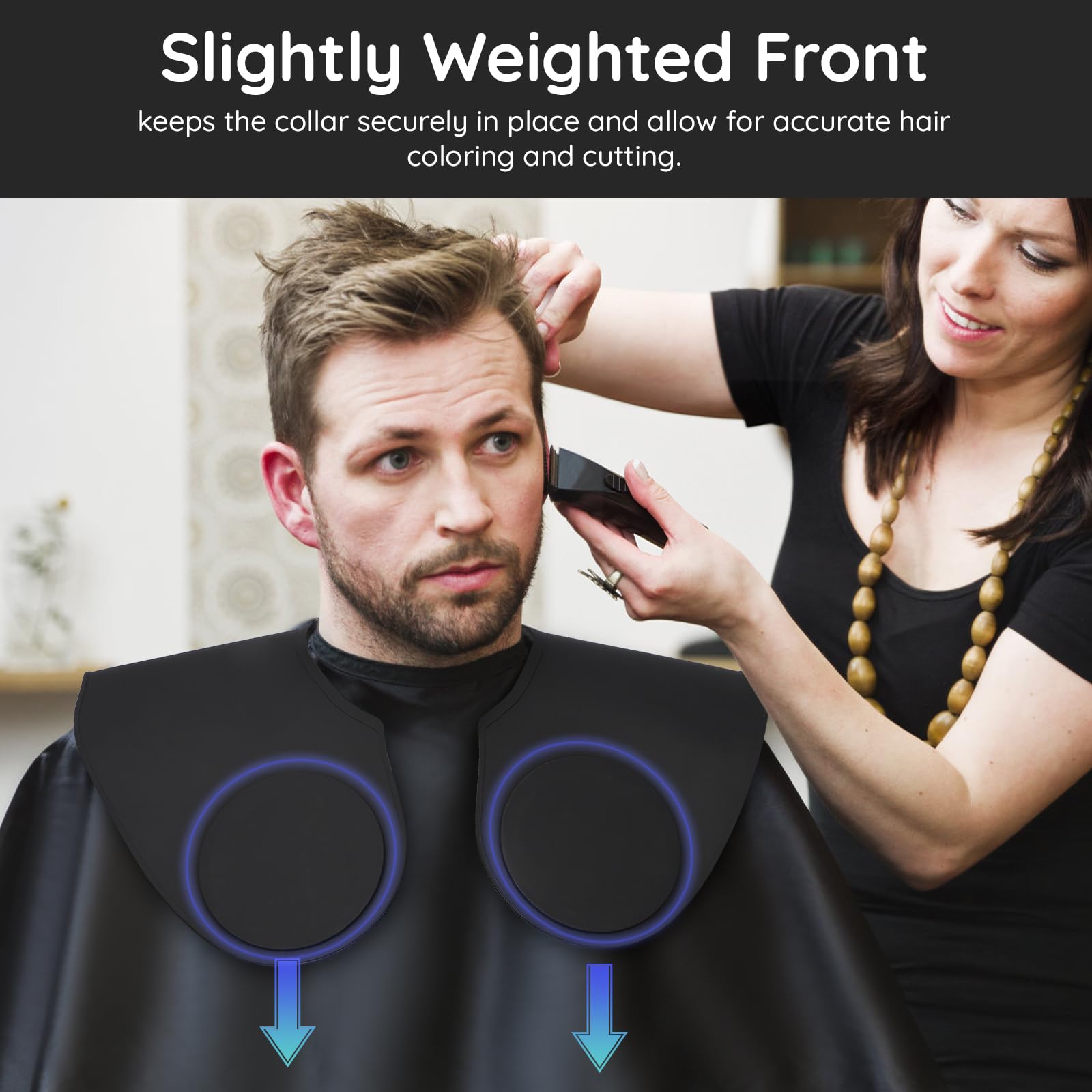Segbeauty Schneidekragen Friseur Silikon, Professionelle Wasserdichte Haarfärbemittel Umhang, mit Schneidelinie