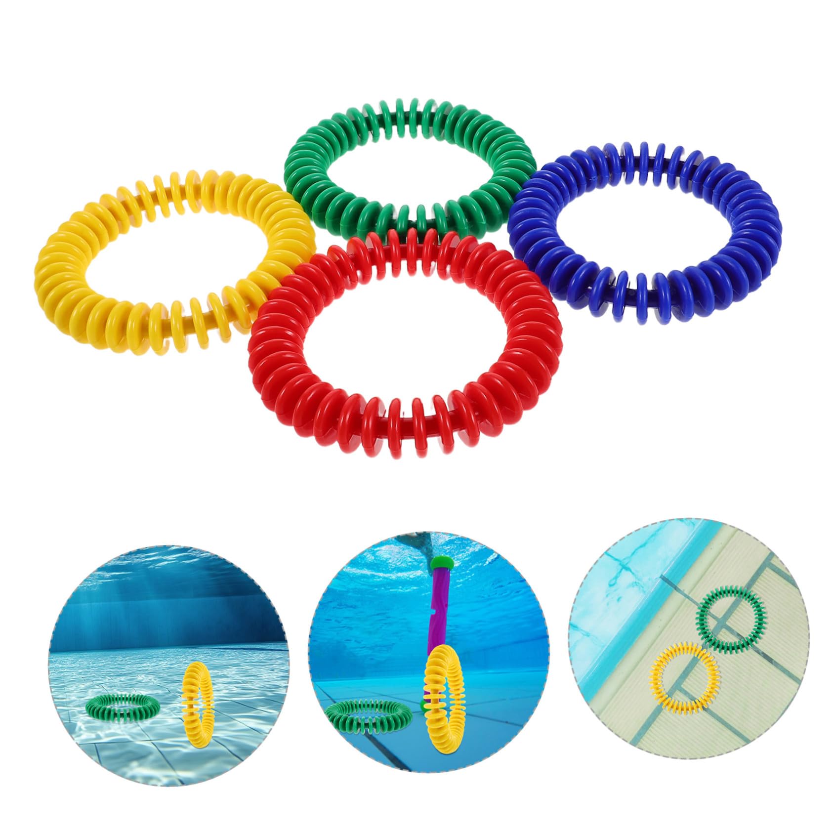 Beaupretty Anillos de Buceo de Plástico Blando 4 Piezas para Entrenamiento